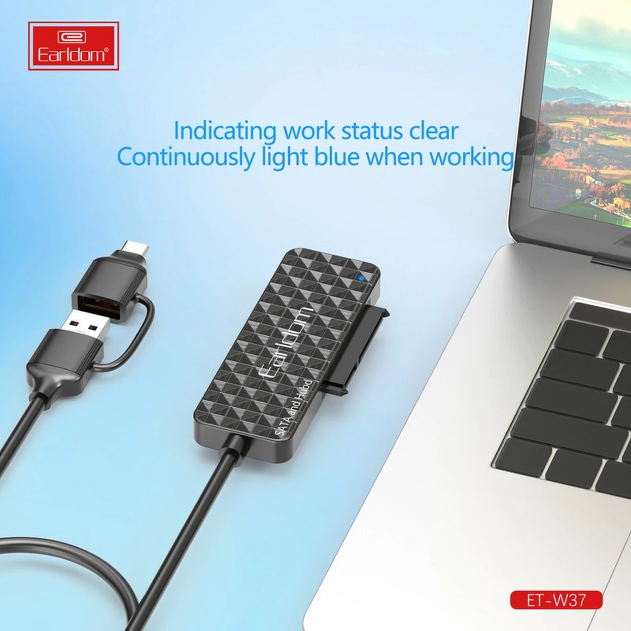 تبدیل هارد Earldom USB 3.0 & Type-C To Sata مدل ET-W37 - مشکی